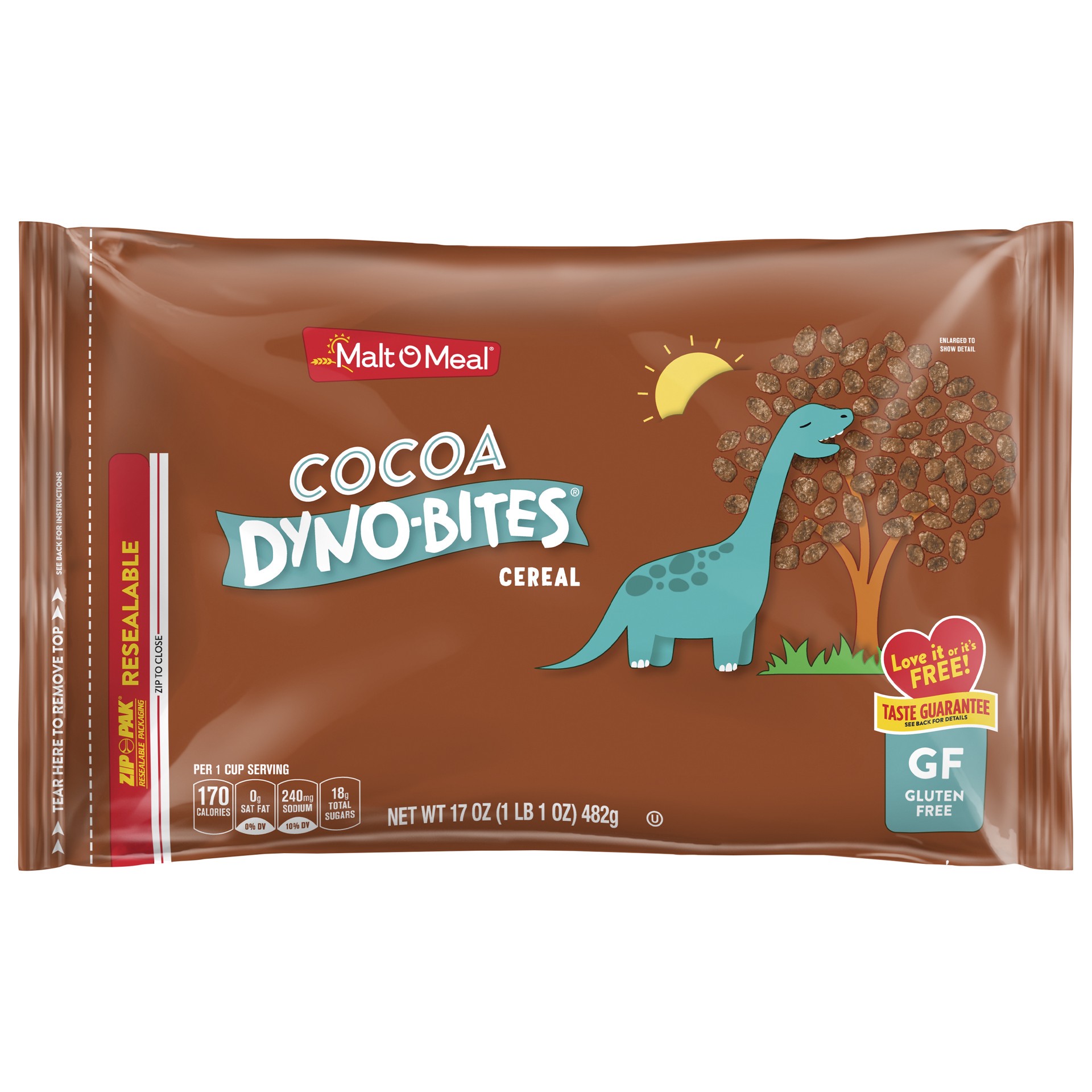 slide 5 of 5, Malt-O-Meal Cocoa Dyno Bites Gluten Free Breakfast Cereal, 17 OZ Bag, 17 oz