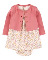 Carter's Baby 2-Piece Bodysuit Dress & Cardigan Set - Multi, 6M