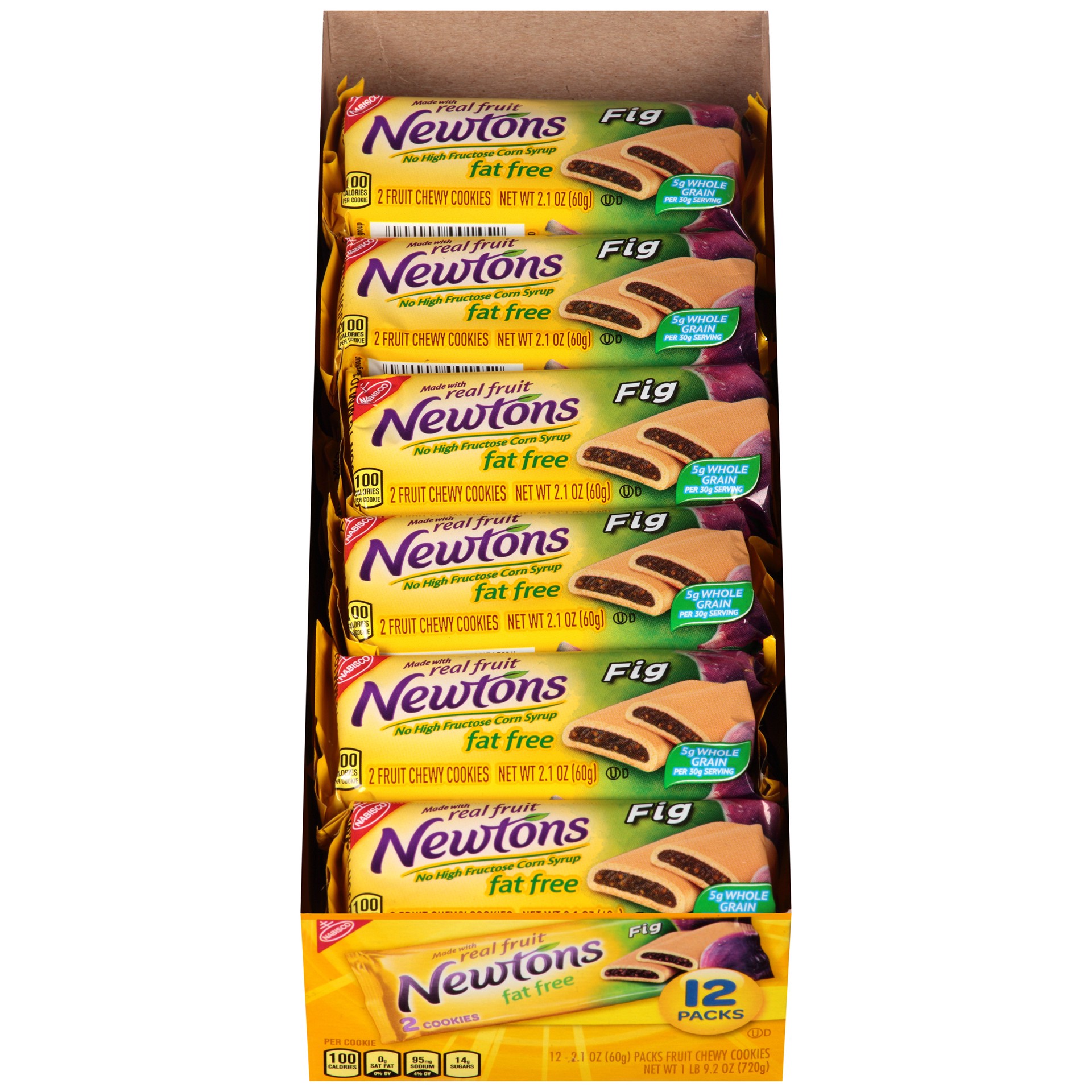 slide 1 of 5, Newtons Nabisco Fat Free Fig Newtons 12-2 ct Packs, 12 ct; 2.1 oz
