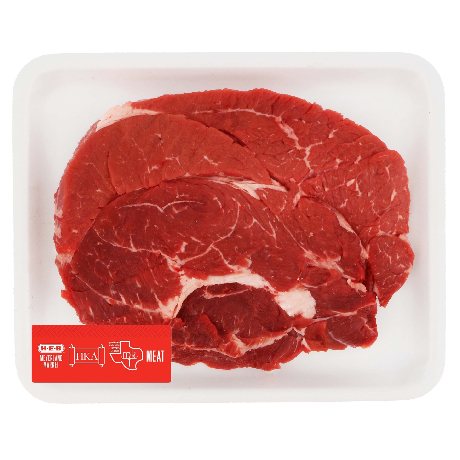 slide 1 of 1, H-E-B Kosher Beef Chuck Steak Boneless, per lb