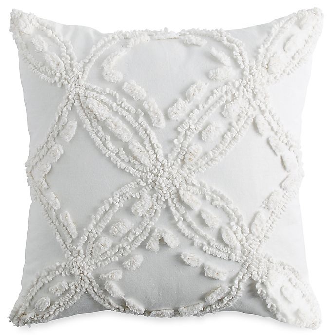 slide 1 of 2, Peri Home Metallic Chenille Square Throw Pillow - Ivory, 1 ct