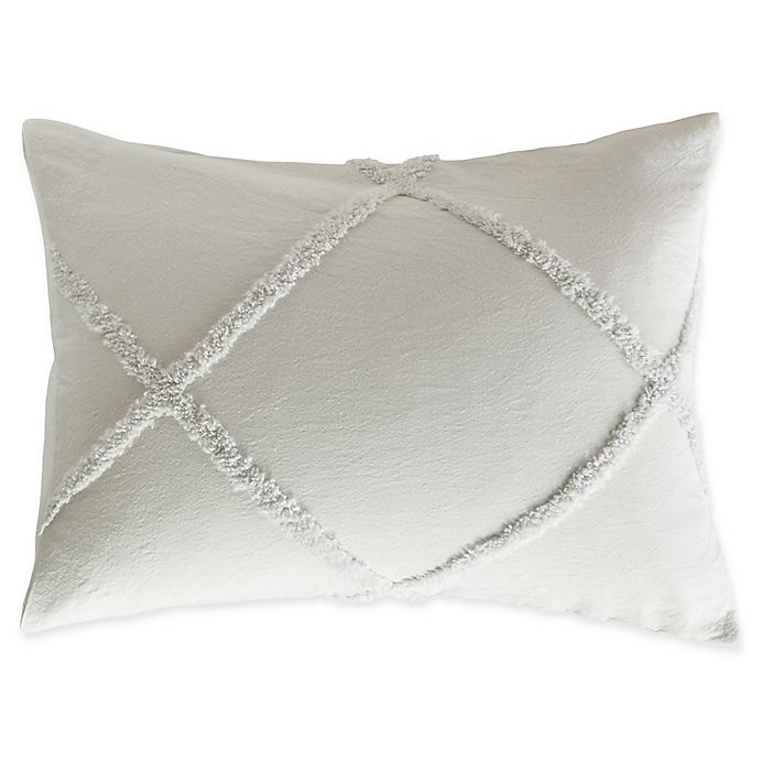 slide 1 of 2, Peri Home Chenille Lattice Standard Pillow Sham - Grey, 1 ct