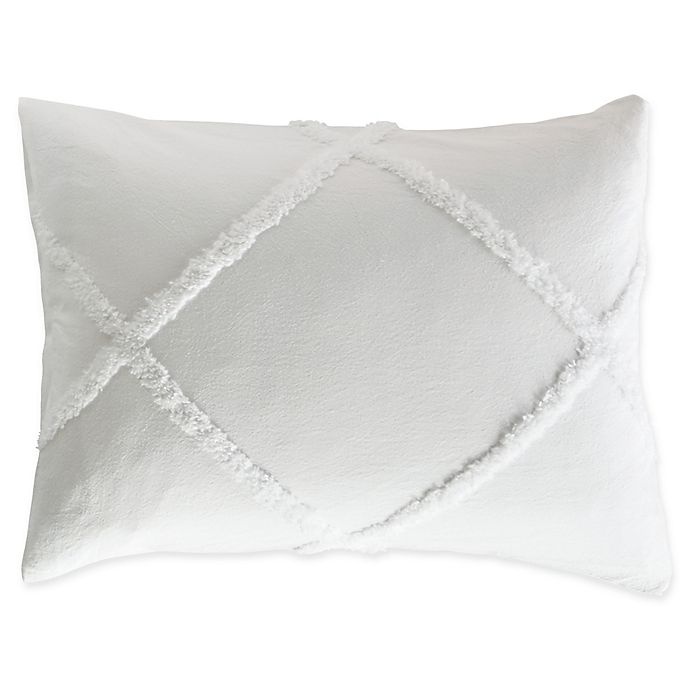 slide 1 of 2, Peri Home Chenille Lattice Standard Pillow Sham - White, 1 ct