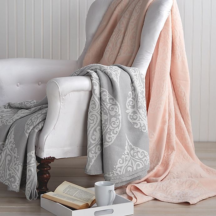 slide 2 of 3, Peri Home Woven Damask Full/Queen Blanket - Blush, 1 ct