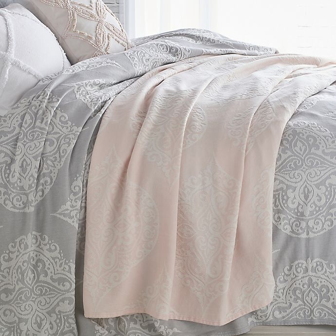 slide 3 of 3, Peri Home Woven Damask Full/Queen Blanket - Blush, 1 ct