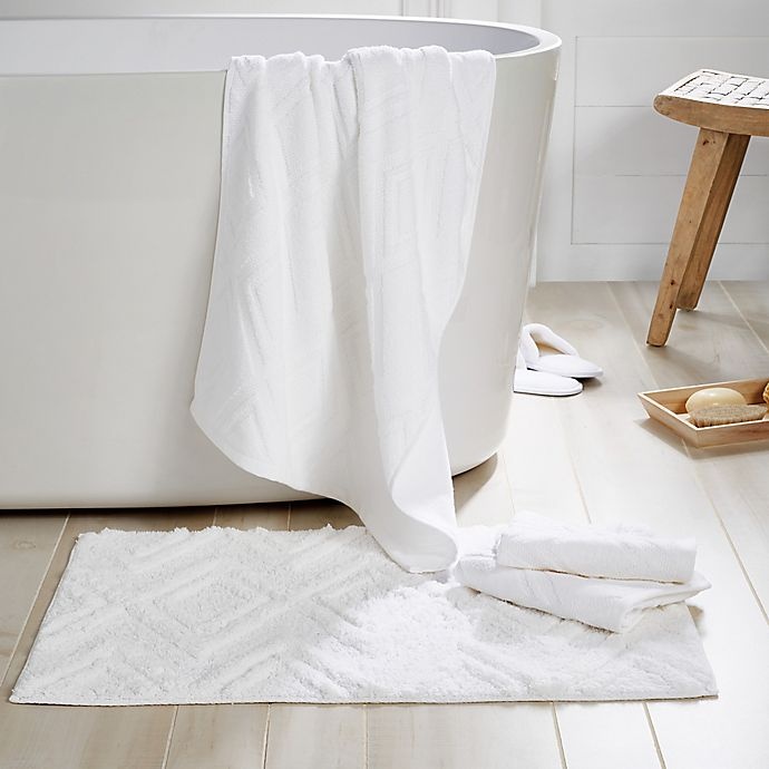 slide 2 of 3, Peri Home 20 x 30'' Diamond Mattlase Bath Rug - White'', 1 ct