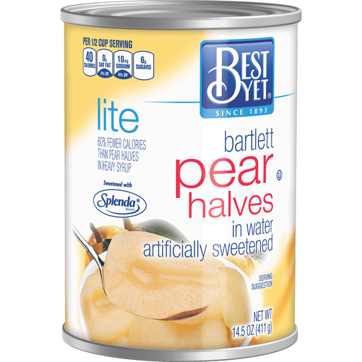 slide 1 of 1, Best Yet Sliced Pears With Splenda, 14.5 oz