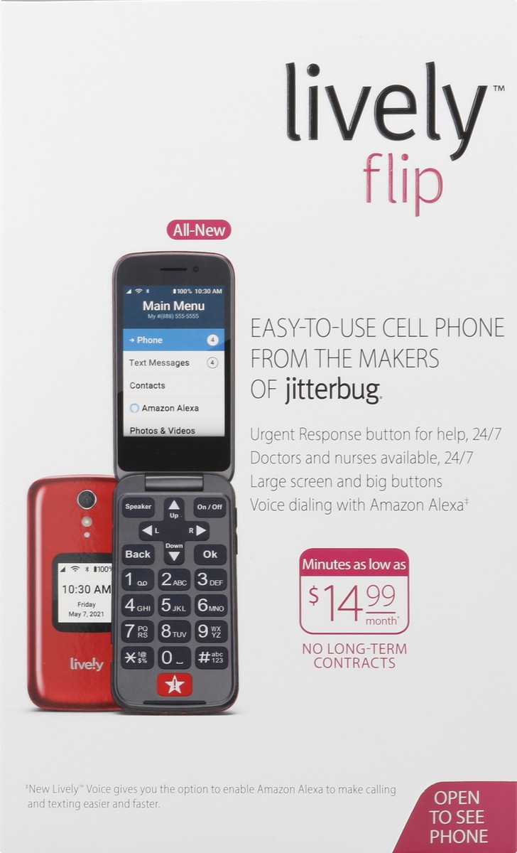 slide 5 of 6, Lively Flip Easy-to-Use Cell Phone, 1 ct