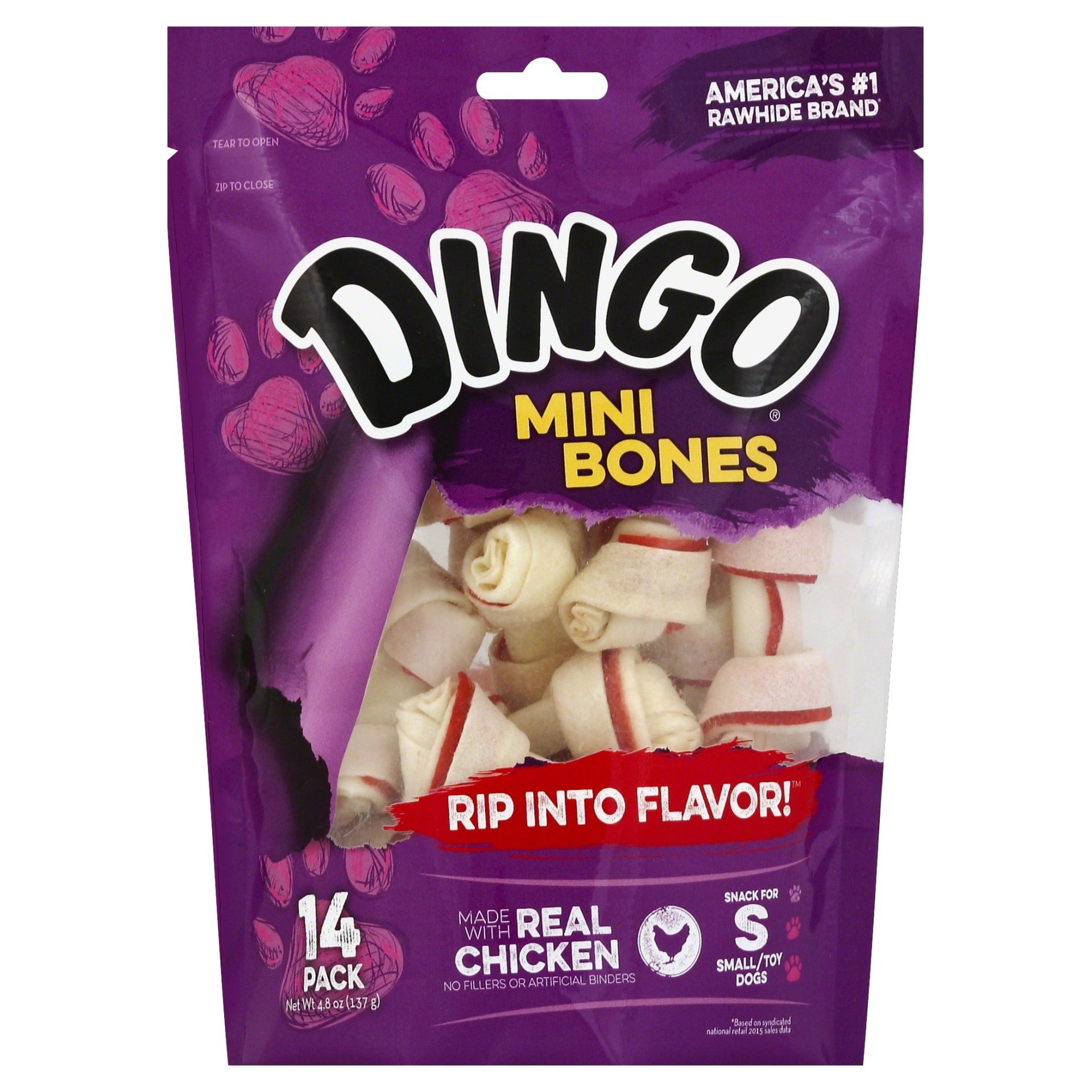 slide 1 of 3, Dingo Mini Bones 14 ea, 14 ct