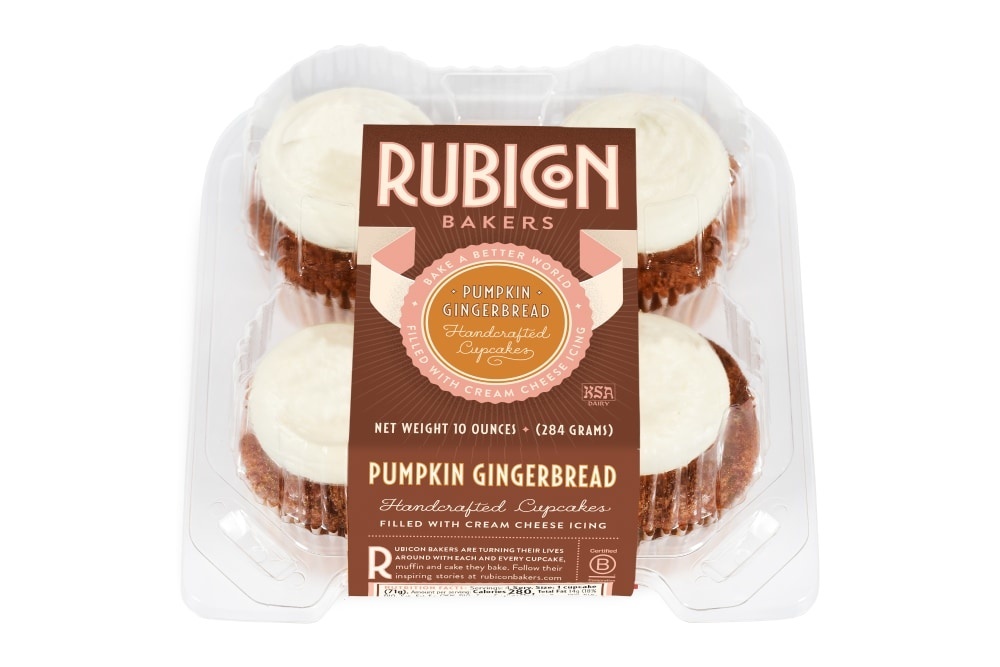 slide 1 of 1, Rubicon Bakers Pumpkin Gingerbread Cupcakes, 4 ct; 10 oz