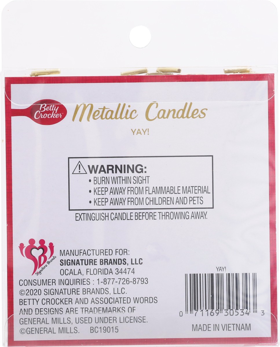 slide 8 of 10, Betty Crocker 3.5 Inch Yay Metallic Candles 4 ea, 4 ct