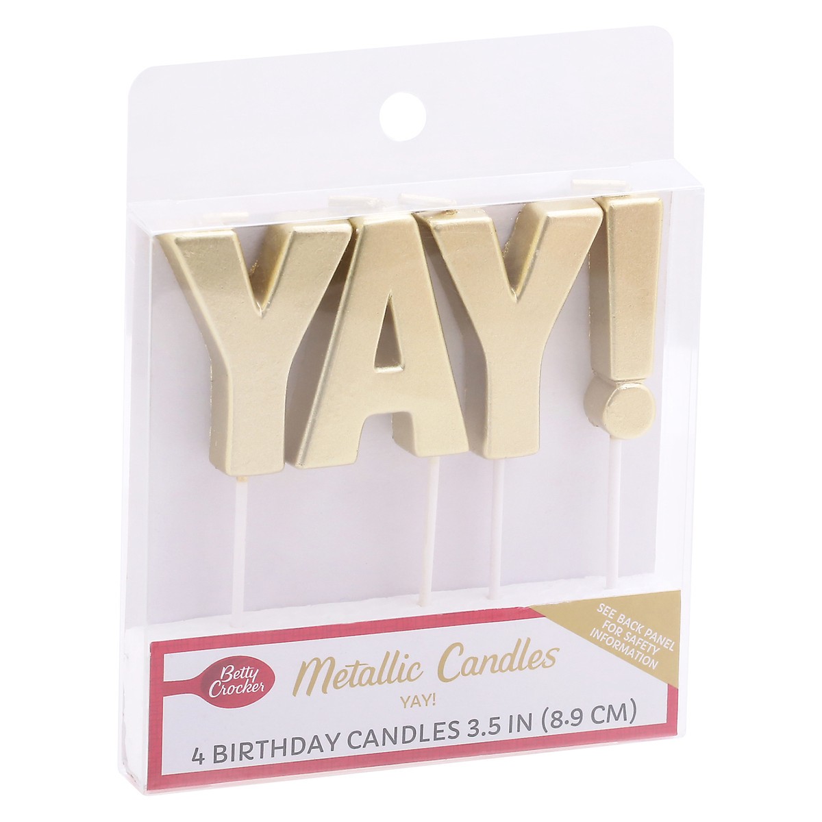 slide 3 of 10, Betty Crocker 3.5 Inch Yay Metallic Candles 4 ea, 4 ct