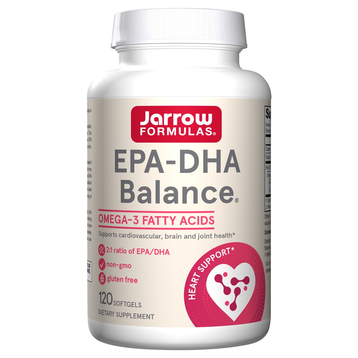 slide 4 of 4, Jarrow Formulas EPA-DHA Balance 600 mg - 120 Softgels - 2:1 Ratio of EPA & DHA - Supplement Supports Brain & Joint Health - Ultra-Purified, Highly Concentrated - 60 Servings , 120 ct