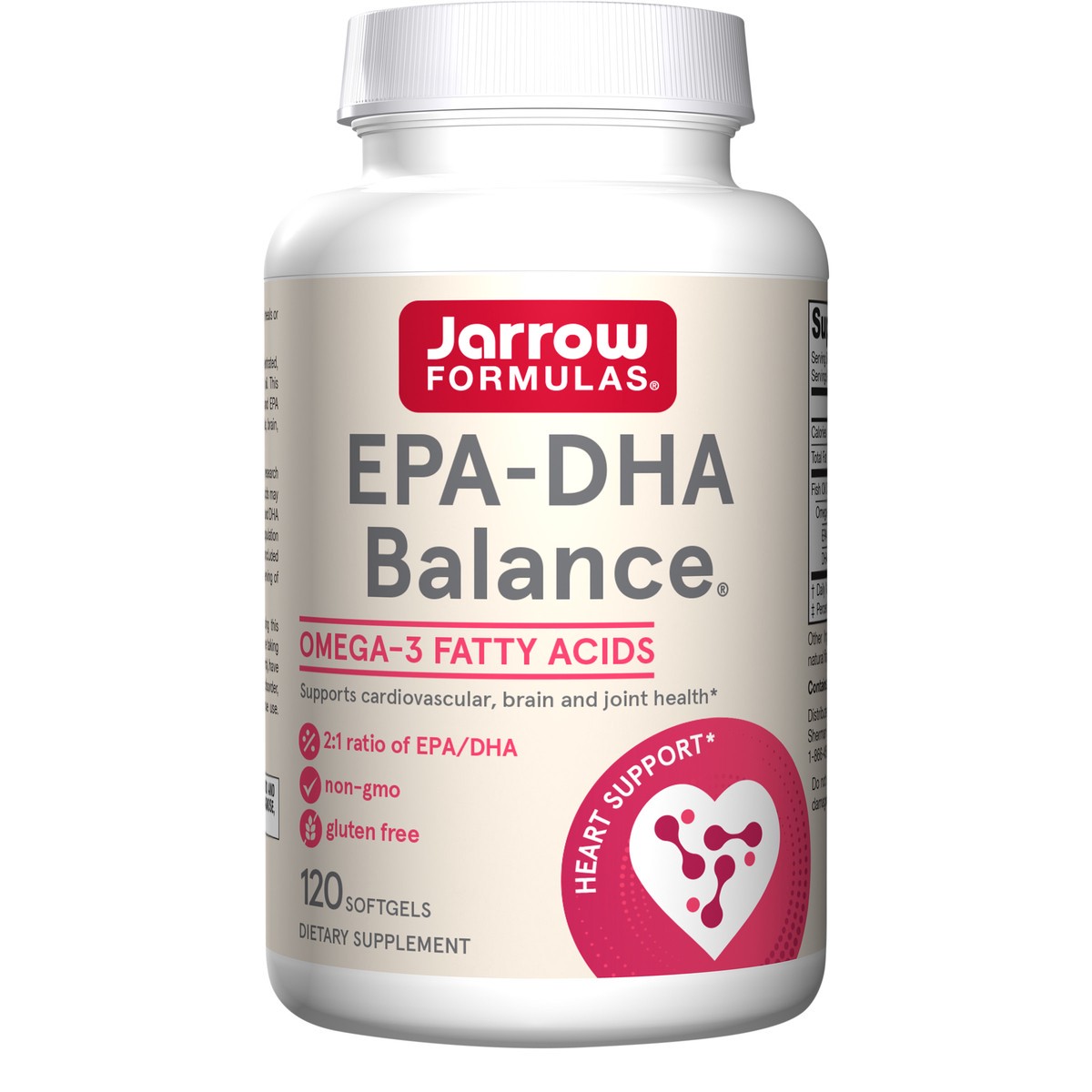 slide 1 of 4, Jarrow Formulas EPA-DHA Balance 600 mg - 120 Softgels - 2:1 Ratio of EPA & DHA - Supplement Supports Brain & Joint Health - Ultra-Purified, Highly Concentrated - 60 Servings , 120 ct