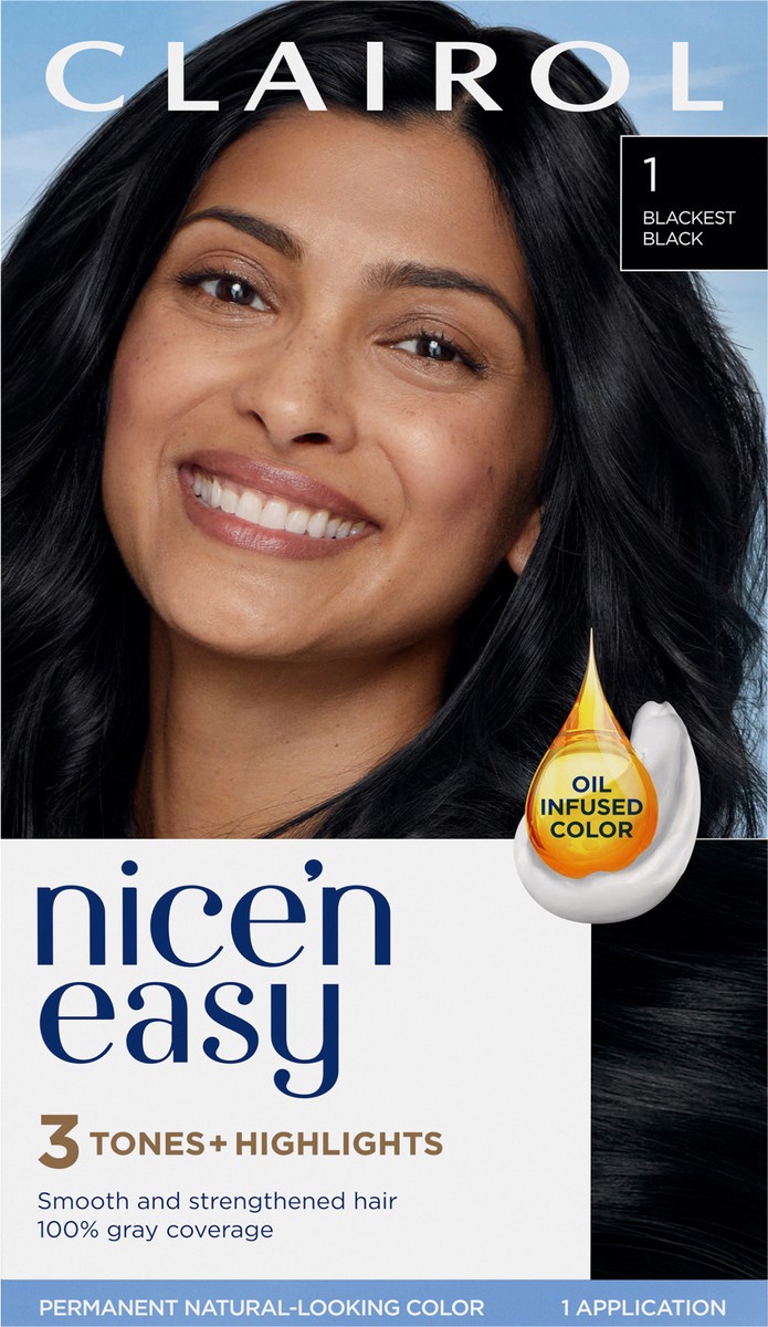 slide 10 of 10, Nice'n Easy Clairol Nice 'N Easy 1 Blackest Black, 1 ct