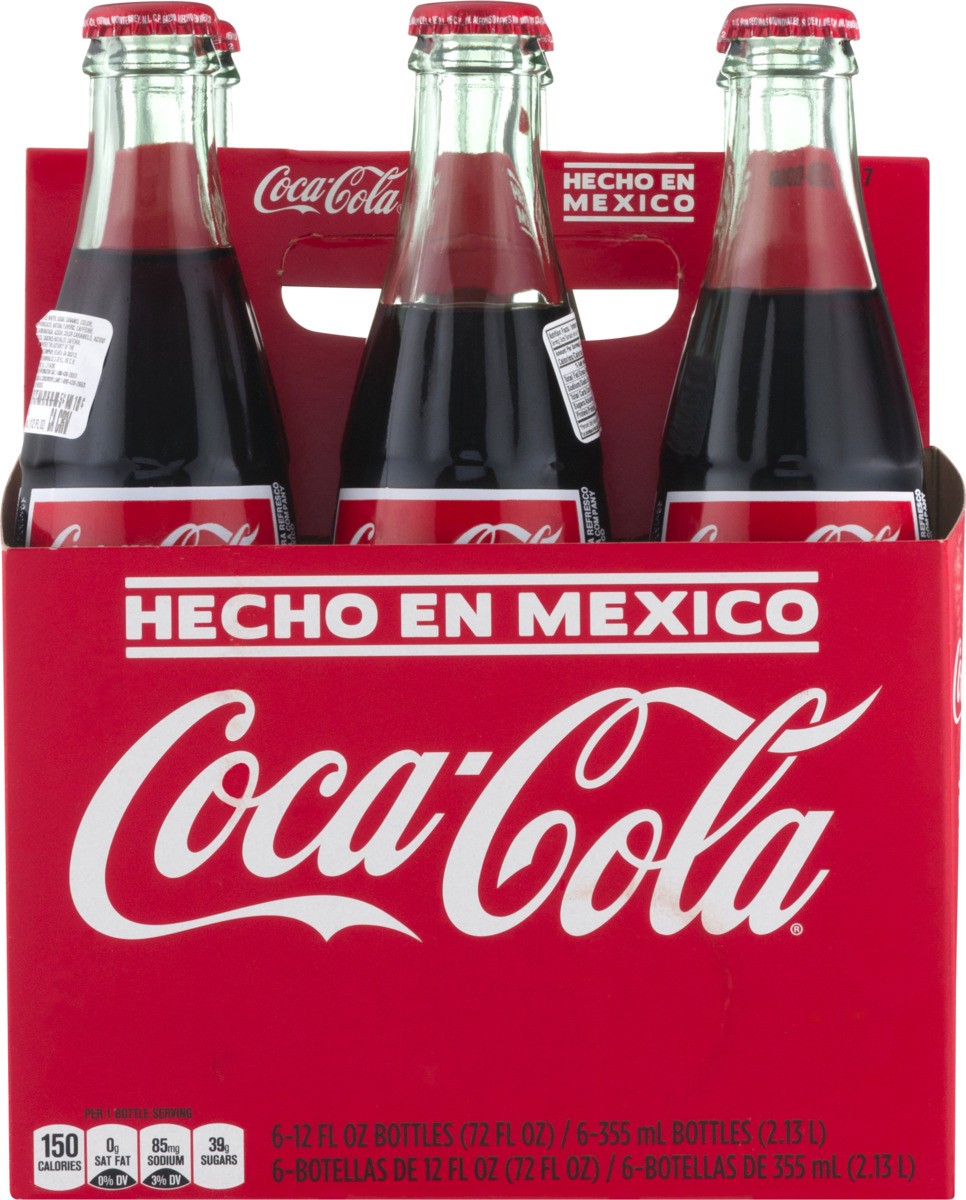 slide 6 of 9, Coca-Cola Hecho en Mexico Glass Bottles - 6 ct; 12 fl oz, 6 ct; 12 fl oz