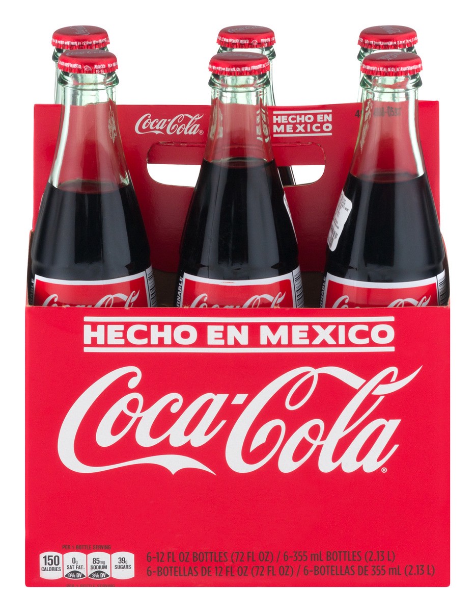 slide 1 of 9, Coca-Cola Hecho en Mexico Glass Bottles - 6 ct; 12 fl oz, 6 ct; 12 fl oz