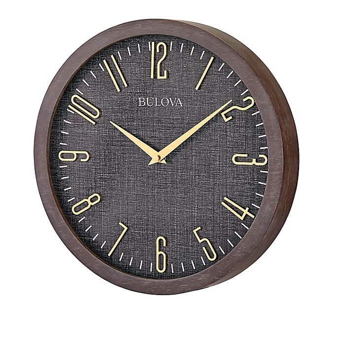 slide 2 of 3, Bulova Lowell Round Wall Clock - Espresso, 13 in