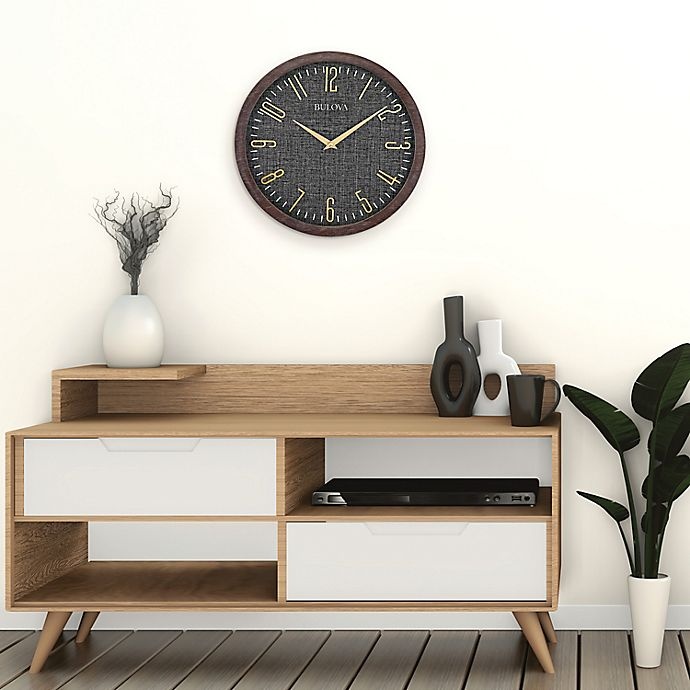 slide 3 of 3, Bulova Lowell Round Wall Clock - Espresso, 13 in