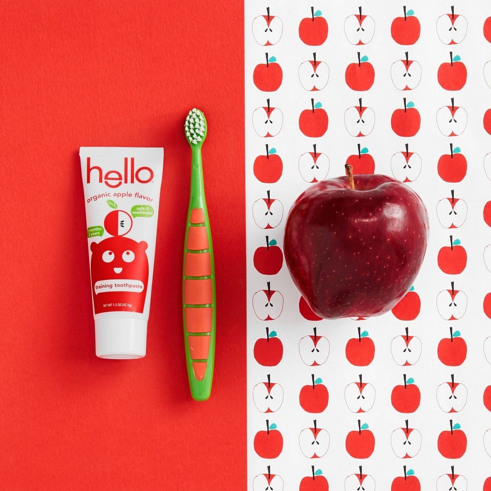 Hello Toddler Organic Apple Flavor Training Toothpaste And Toothbrush 1