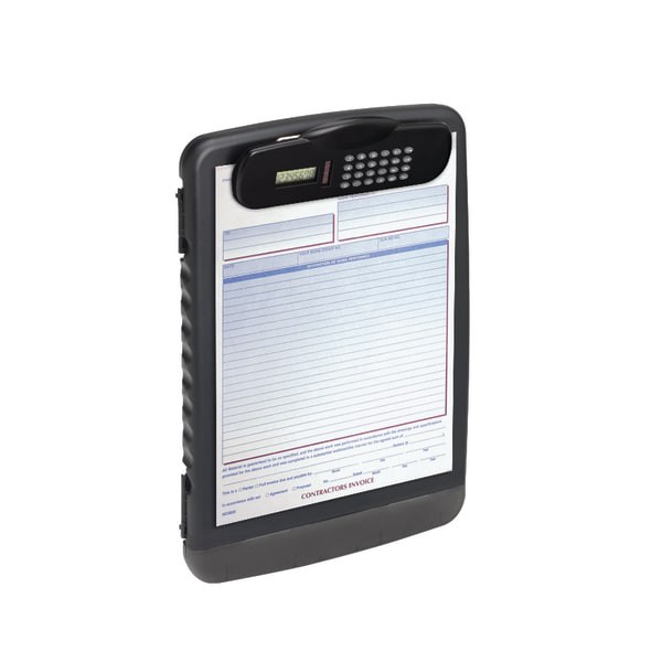 slide 2 of 4, Office Depot Brand Form Holder Storage Clipboard Box With Calculator, Letter Size, Charcoal, 1 ct