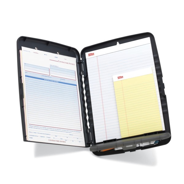 slide 4 of 4, Office Depot Brand Form Holder Storage Clipboard Box With Calculator, Letter Size, Charcoal, 1 ct