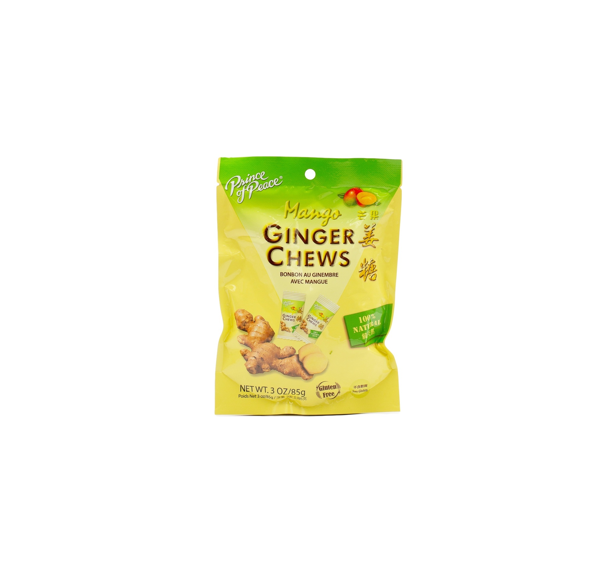 slide 1 of 1, Prince of Peace Ginger Chews with Mango, 21 ct