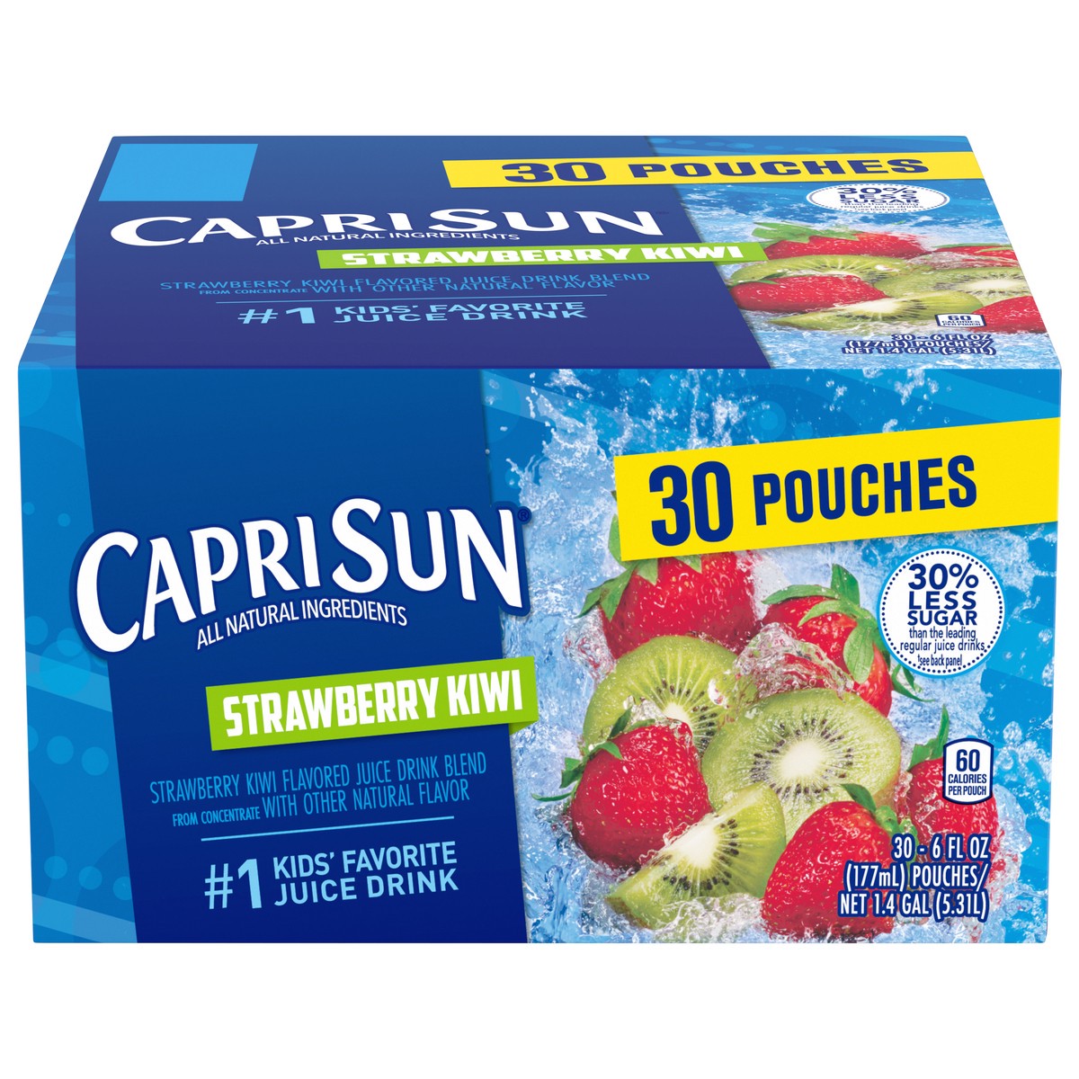 slide 1 of 9, Capri Sun Strawberry Kiwi Juice Drink, 30 ct; 6 fl oz