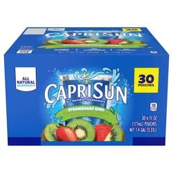 Capri Sun Strawberry Kiwi Naturally Flavored with other natural flavor Juice Drink Blend, 30 ct Box, 6 fl oz Pouches