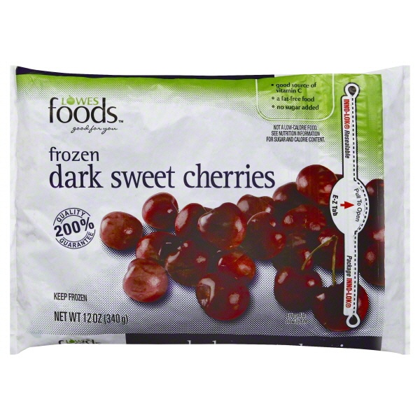 slide 1 of 1, Lowes Foods Frozen Dark Sweet Cherries, 12 oz