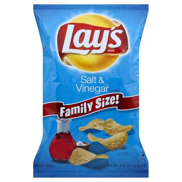 slide 1 of 1, Lay's Salt & Vinegar Flavored Potato Chips, 9.75 oz