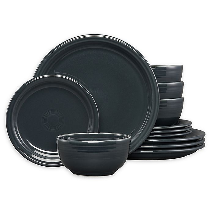 slide 1 of 1, Fiesta Bistro Dinnerware Set - Slate, 12 ct