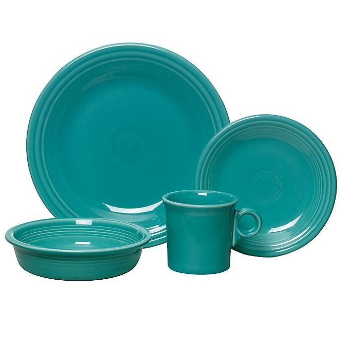 slide 2 of 3, Fiesta Dinnerware Set - Turquoise, 16 ct