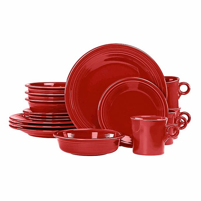 slide 1 of 2, Fiesta Dinnerware Set - Scarlet, 16 ct