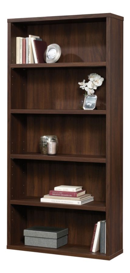 slide 8 of 10, Sauder Optimum Bookcase, 73-1/2'', 5 Shelves, Spiced Mahogany, 1 ct