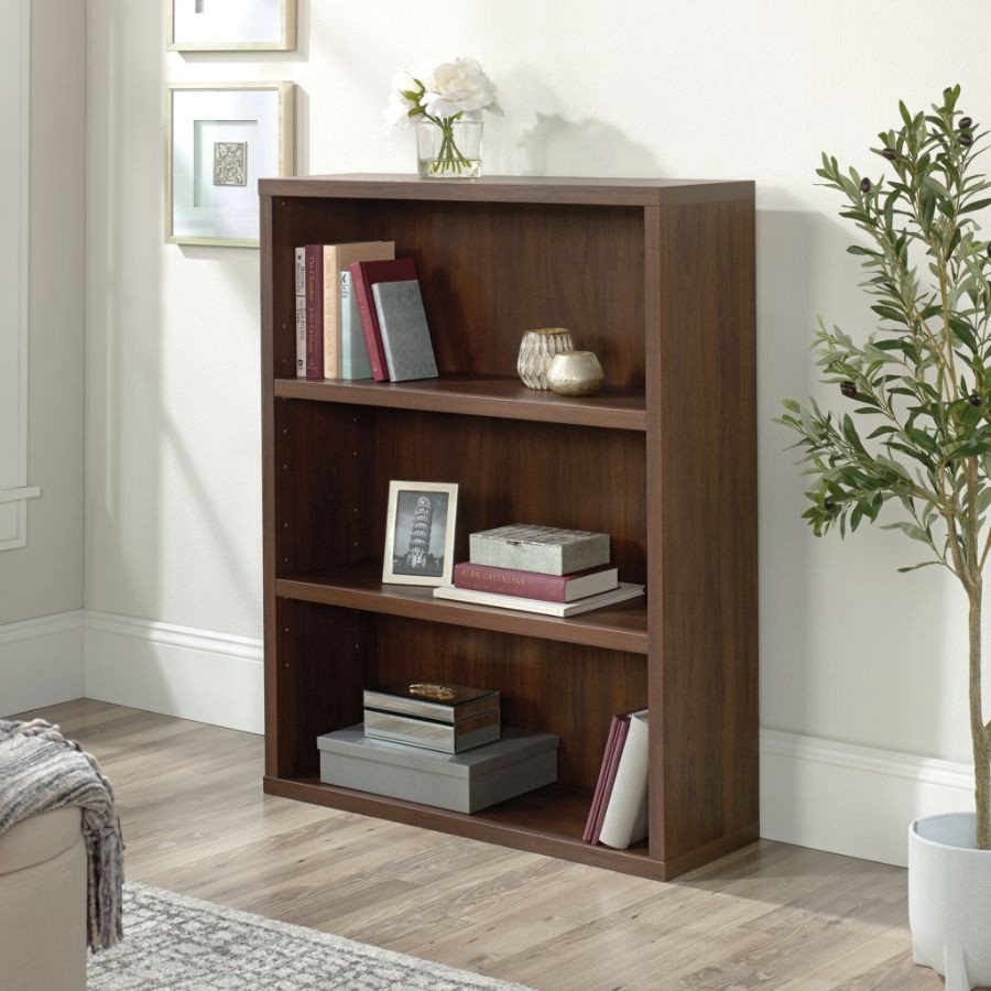 slide 8 of 10, Sauder Optimum Bookcase, 45'', 3 Shelves, Spiced Mahogany, 1 ct