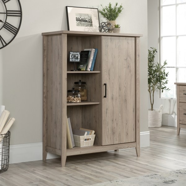 slide 4 of 10, Sauder Summit Station 52''H Bookcase With Sliding Door, Laurel Oak, 1 ct