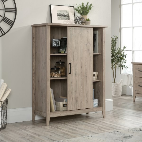 slide 10 of 10, Sauder Summit Station 52''H Bookcase With Sliding Door, Laurel Oak, 1 ct