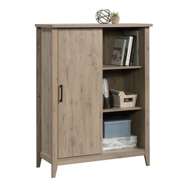 slide 7 of 10, Sauder Summit Station 52''H Bookcase With Sliding Door, Laurel Oak, 1 ct