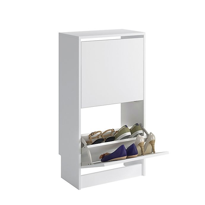 slide 1 of 4, Sauder Tilting Door Shoe Storage - White, 1 ct