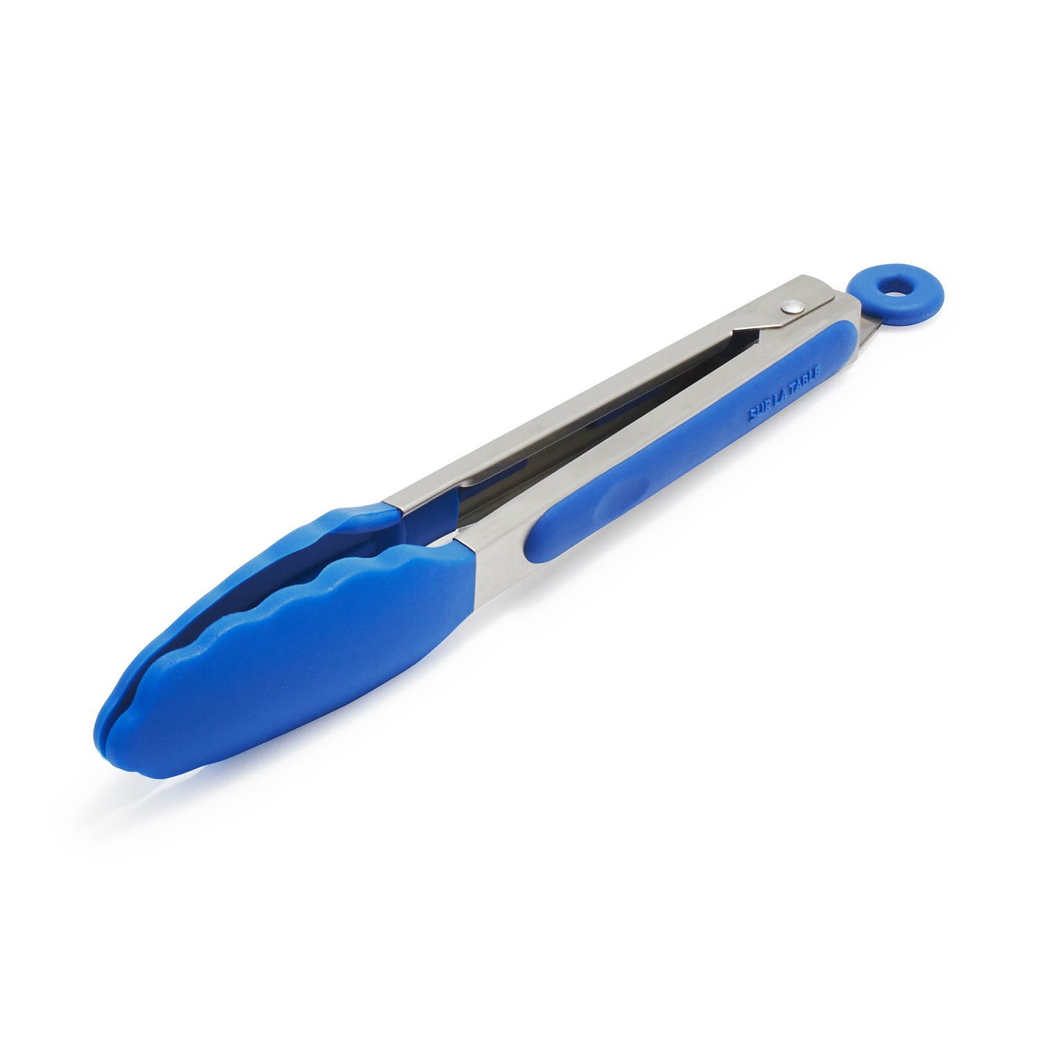 slide 1 of 1, Sur La Table Silicone-Tipped Tongs, Black, 9 in