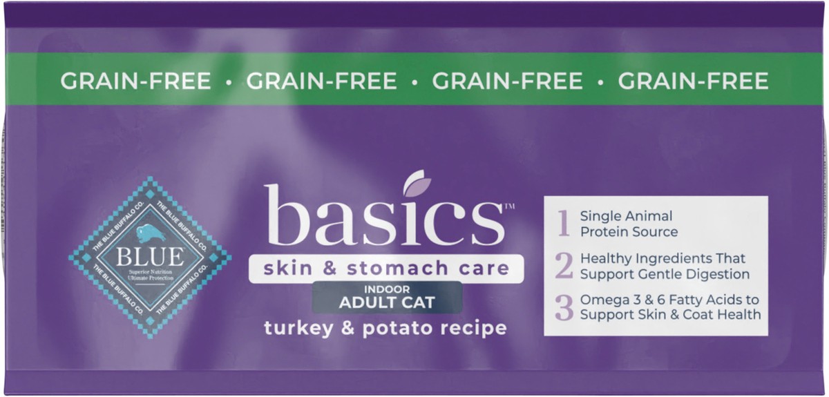 slide 9 of 12, Blue Buffalo Basics Limited Adult Indoor Cat Food, Turkey/Potato, 4 lb