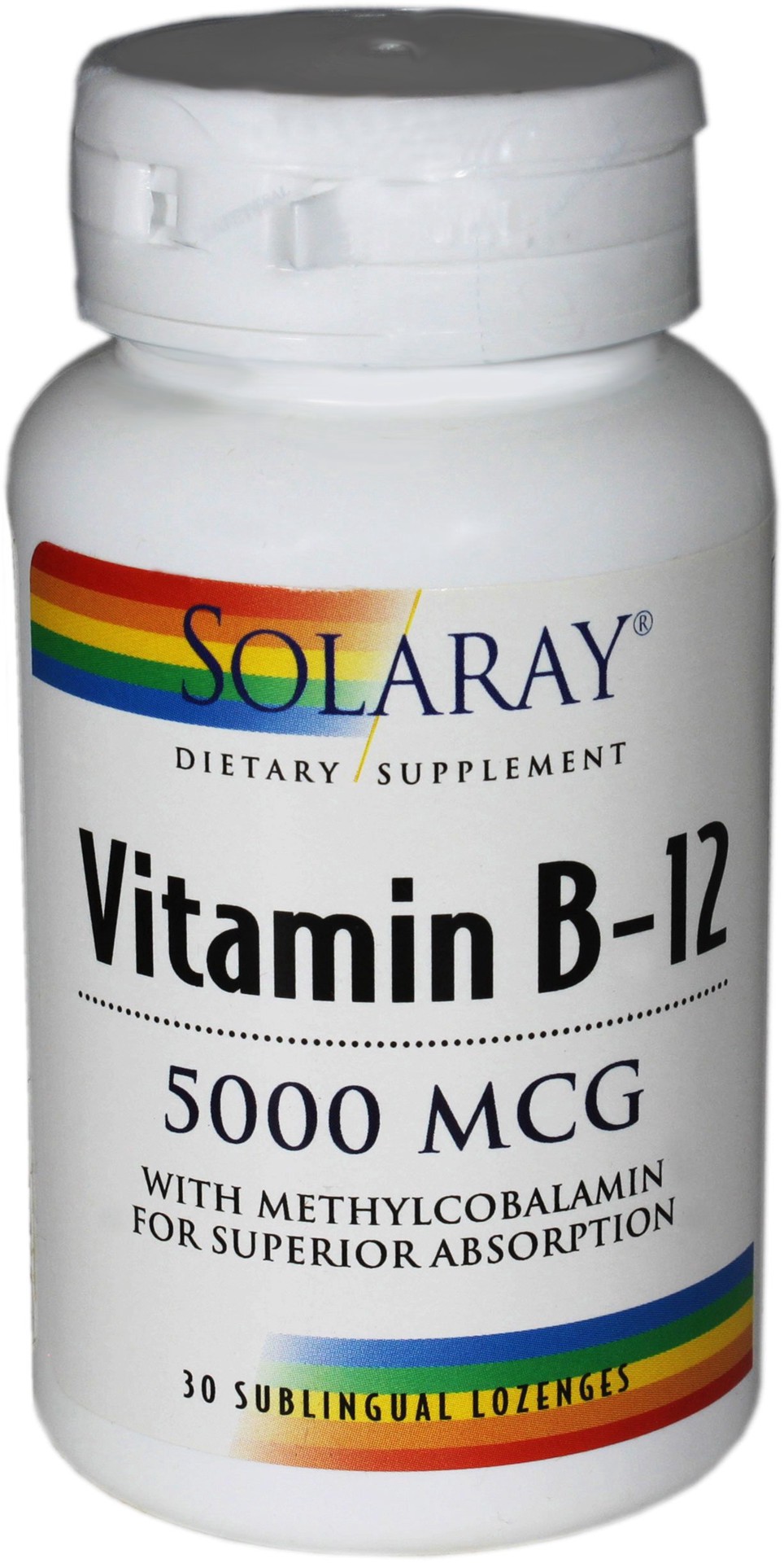 slide 1 of 1, Solaray Vitamin B-12 5000Mcg Cherry, 30 ct