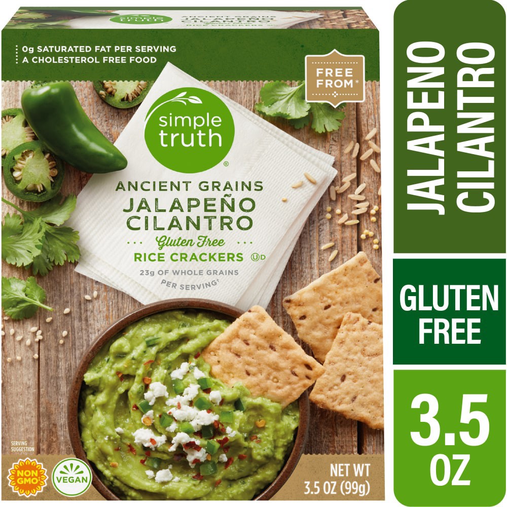 slide 5 of 5, Simple Truth Ancient Grains Jalapeno Cilantro Rice Crackers - 3.5 oz, 3.5 oz