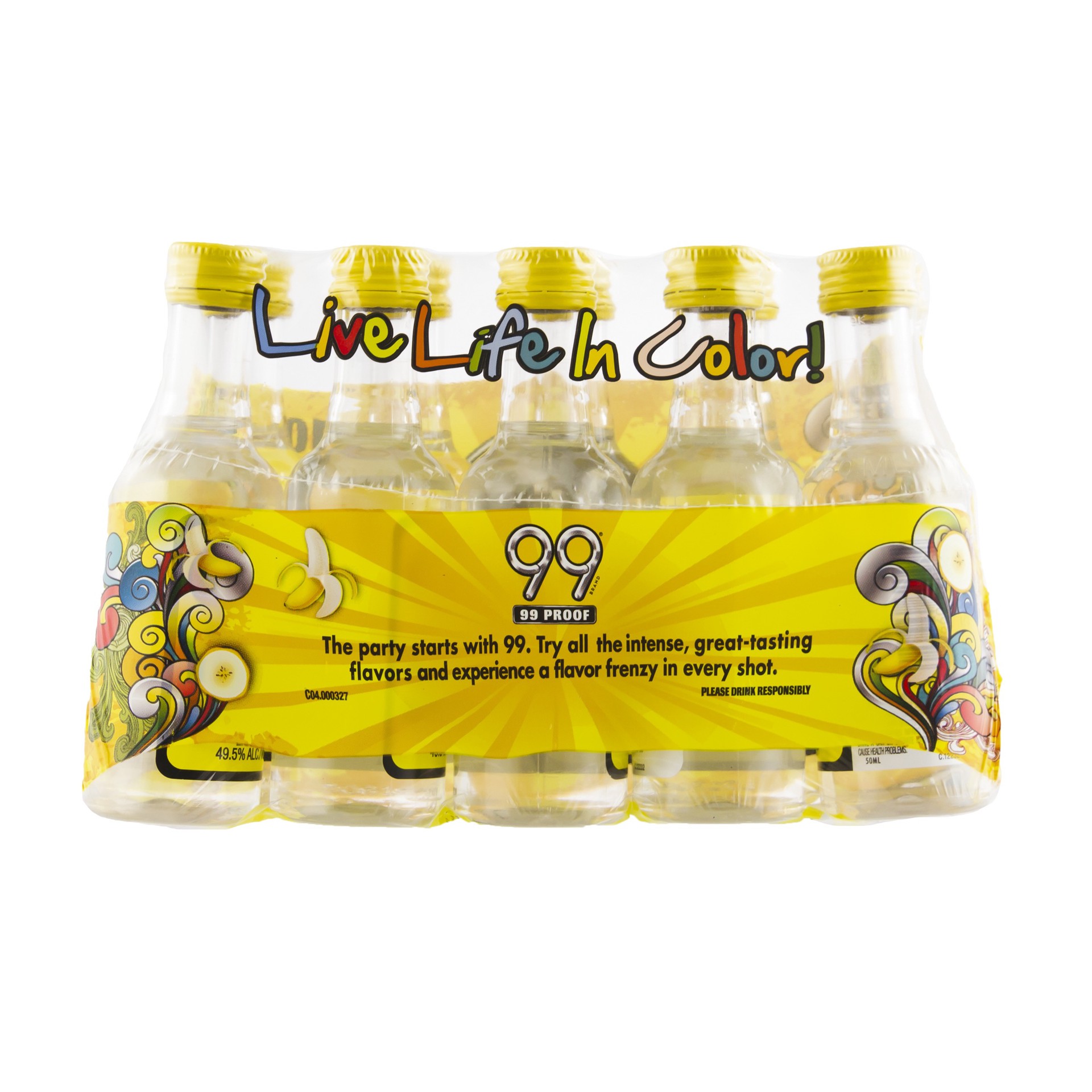 slide 3 of 3, 99 Brand Bananas Liqueur 10 Pack 50ml 99 Proof, 50 ml