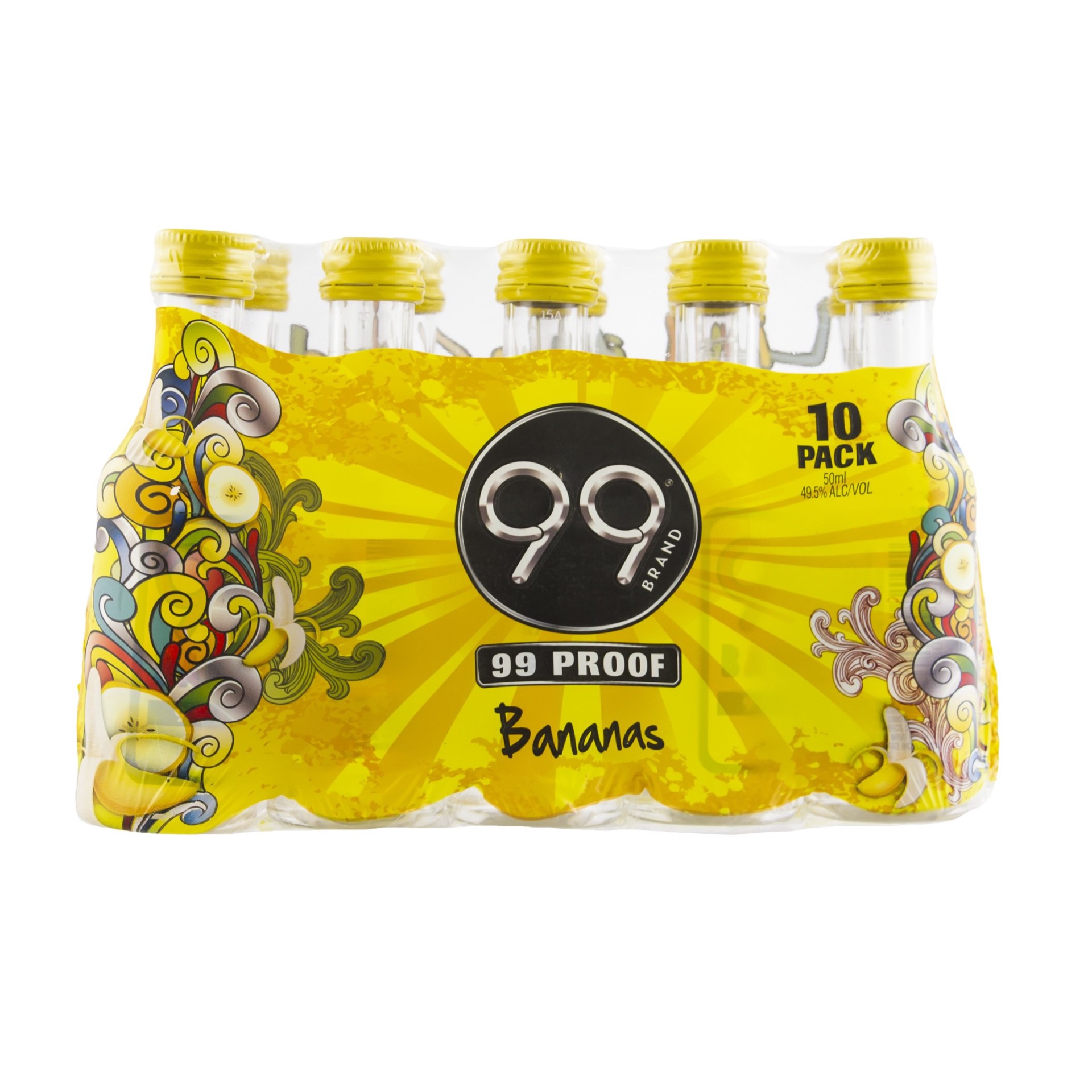 slide 1 of 3, 99 Brand Bananas Liqueur 10 Pack 50ml 99 Proof, 50 ml