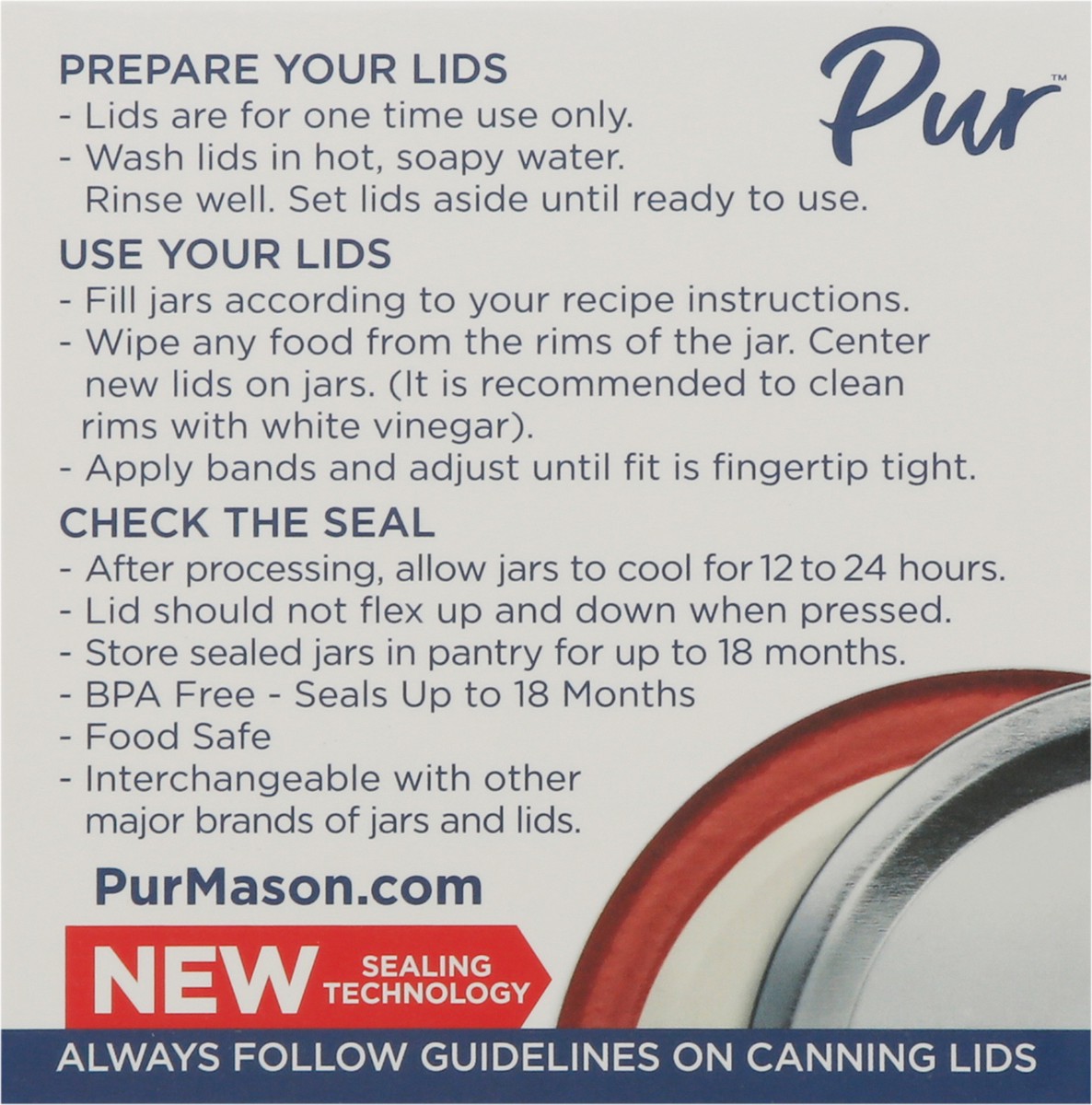 slide 5 of 9, PUR Wide Mouth Canning Lids 12 ea, 12 ct