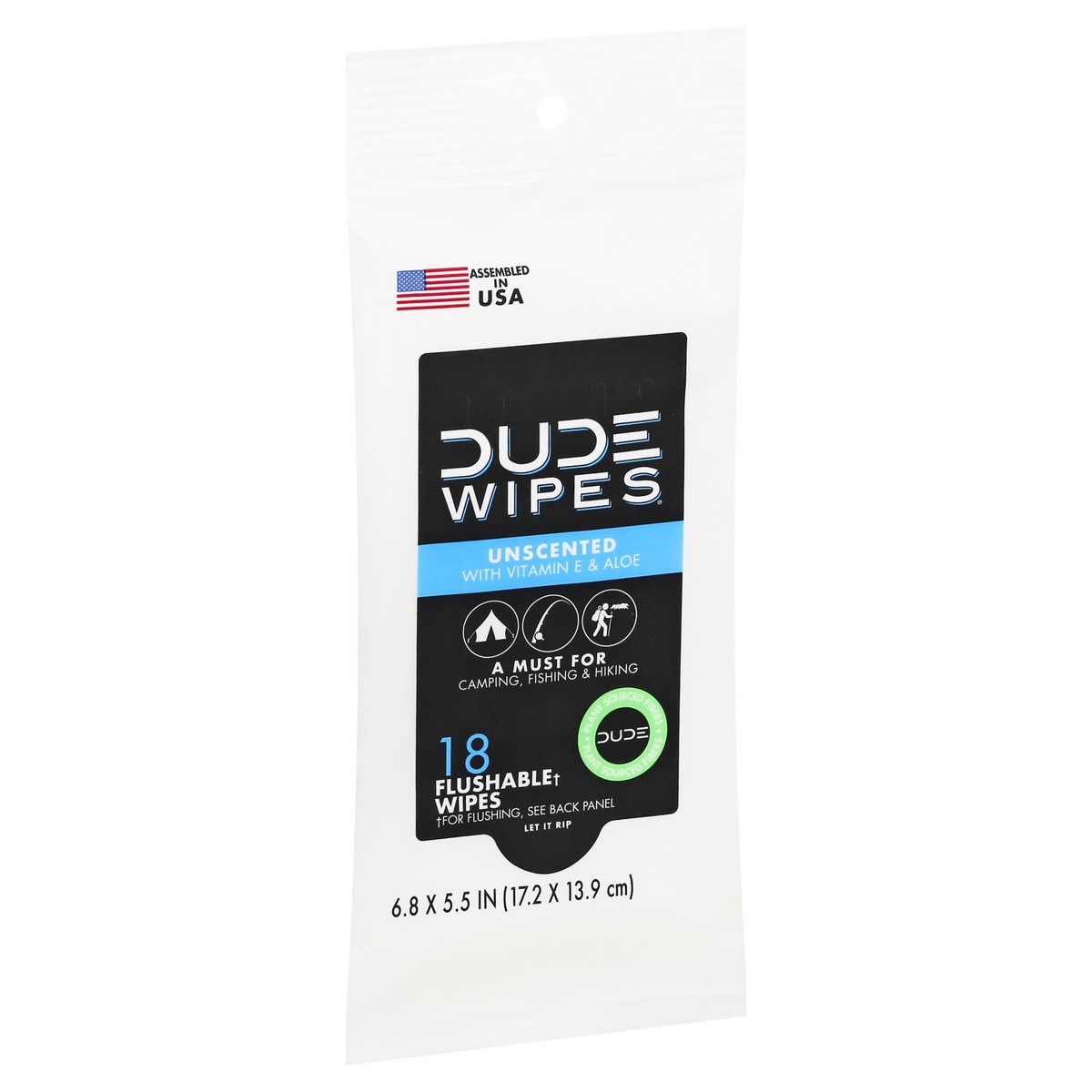 slide 6 of 9, DUDE Fragrance-Free Flushable Wipes Extra Large 18 ea, 18 ct