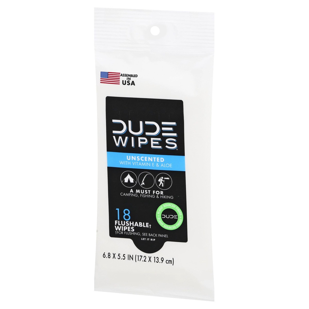 slide 9 of 9, DUDE Fragrance-Free Flushable Wipes Extra Large 18 ea, 18 ct