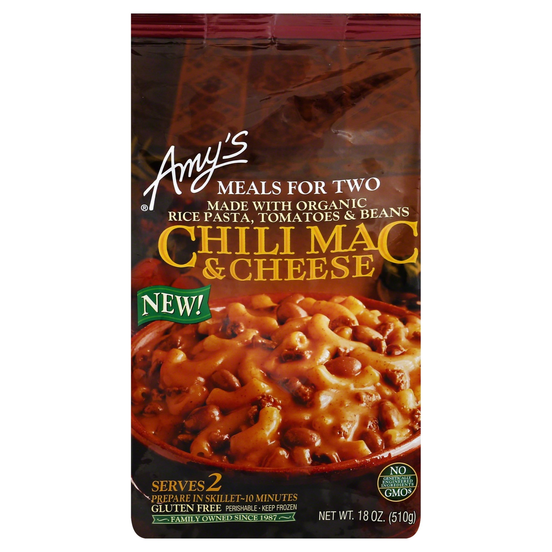 slide 1 of 2, Amy's Meals For Two Chili Mac & Cheese, 18 oz